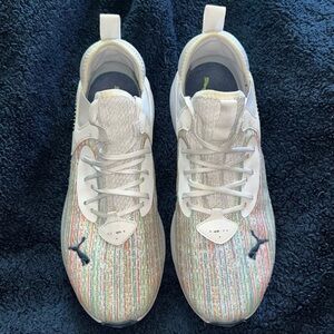 Puma White Athletic Shoes with Knit Upper